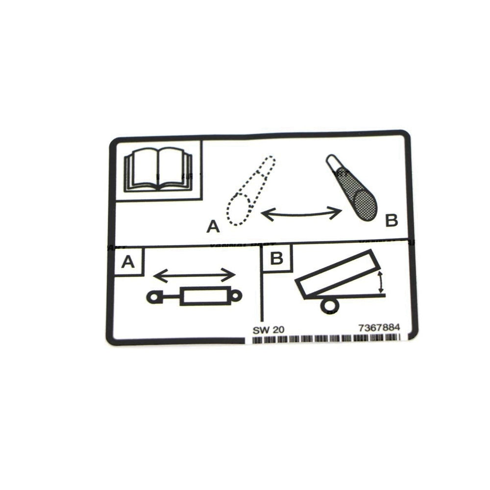 Part No. 7367884 AUX Hydraulic Decal for Work Machines