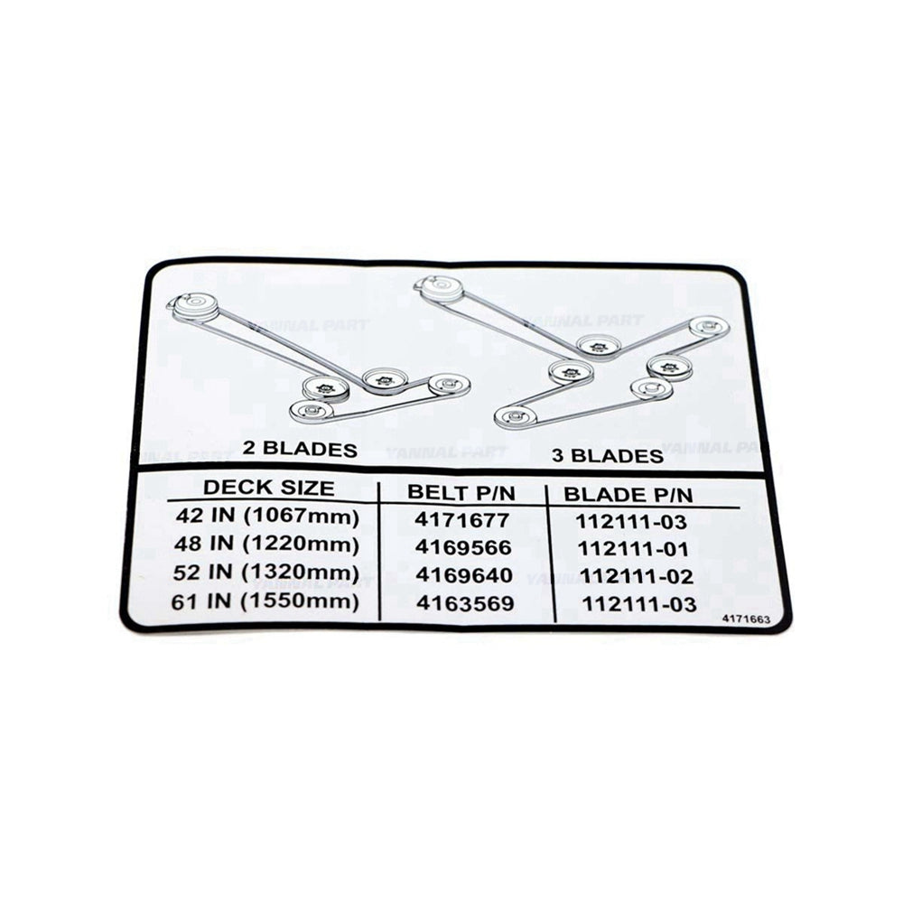 Part No. 4171663 Diagram Belt Decal Fit For Bobcat