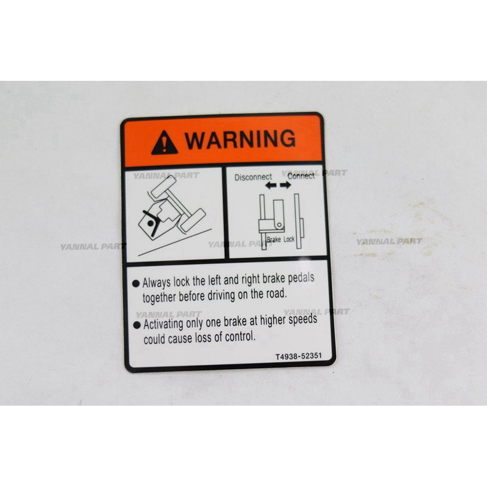 Part No. 7385625 Park Brake Decal Fit For Bobcat