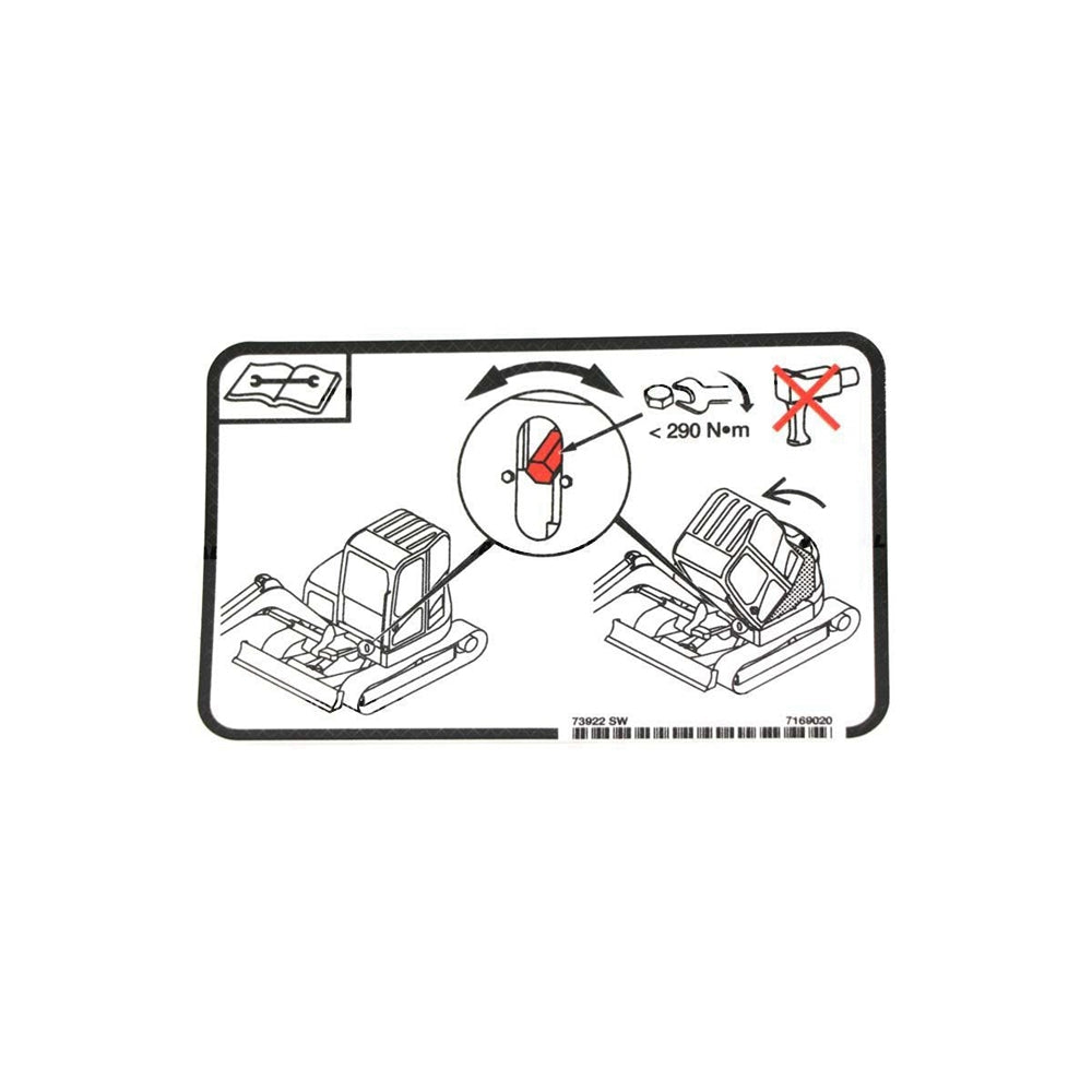 Part No. 7169020 Decal, Cab Tilt Fit For Bobcat