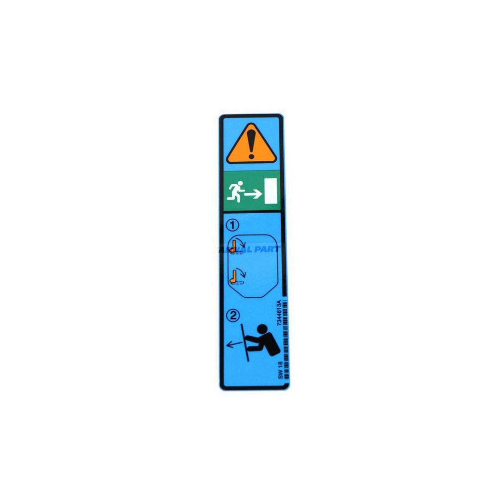 Part No. 7344613 Emergency Door Decal for Loaders