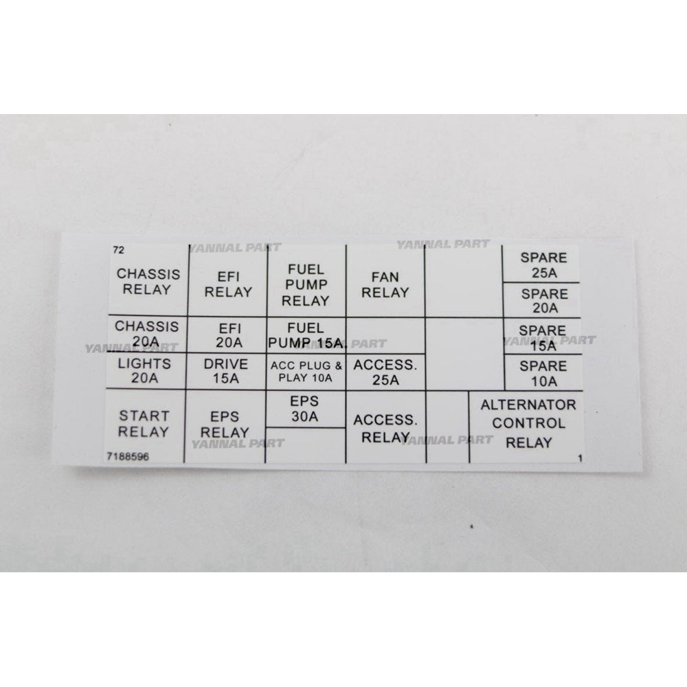 Part No. 7360989 Fuse Relay Decal Fit For Bobcat