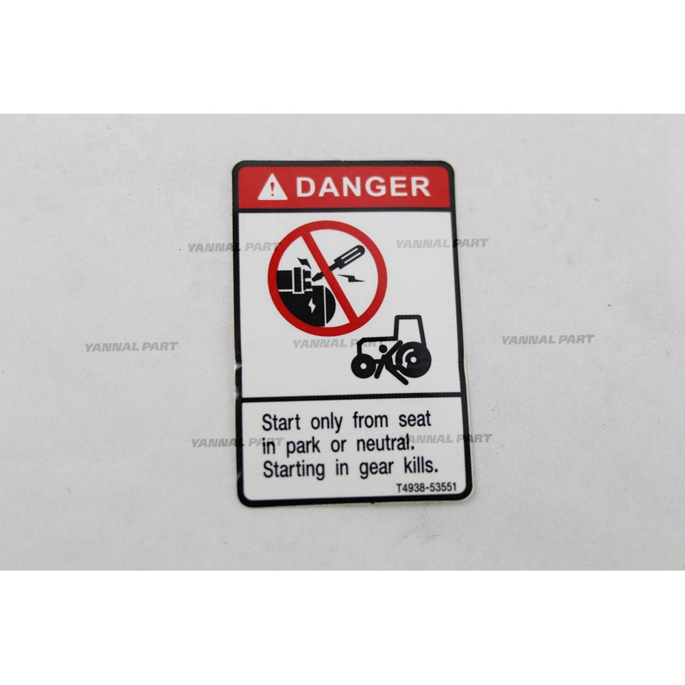 Part No. 7385626 Danger Decal Fit For Bobcat