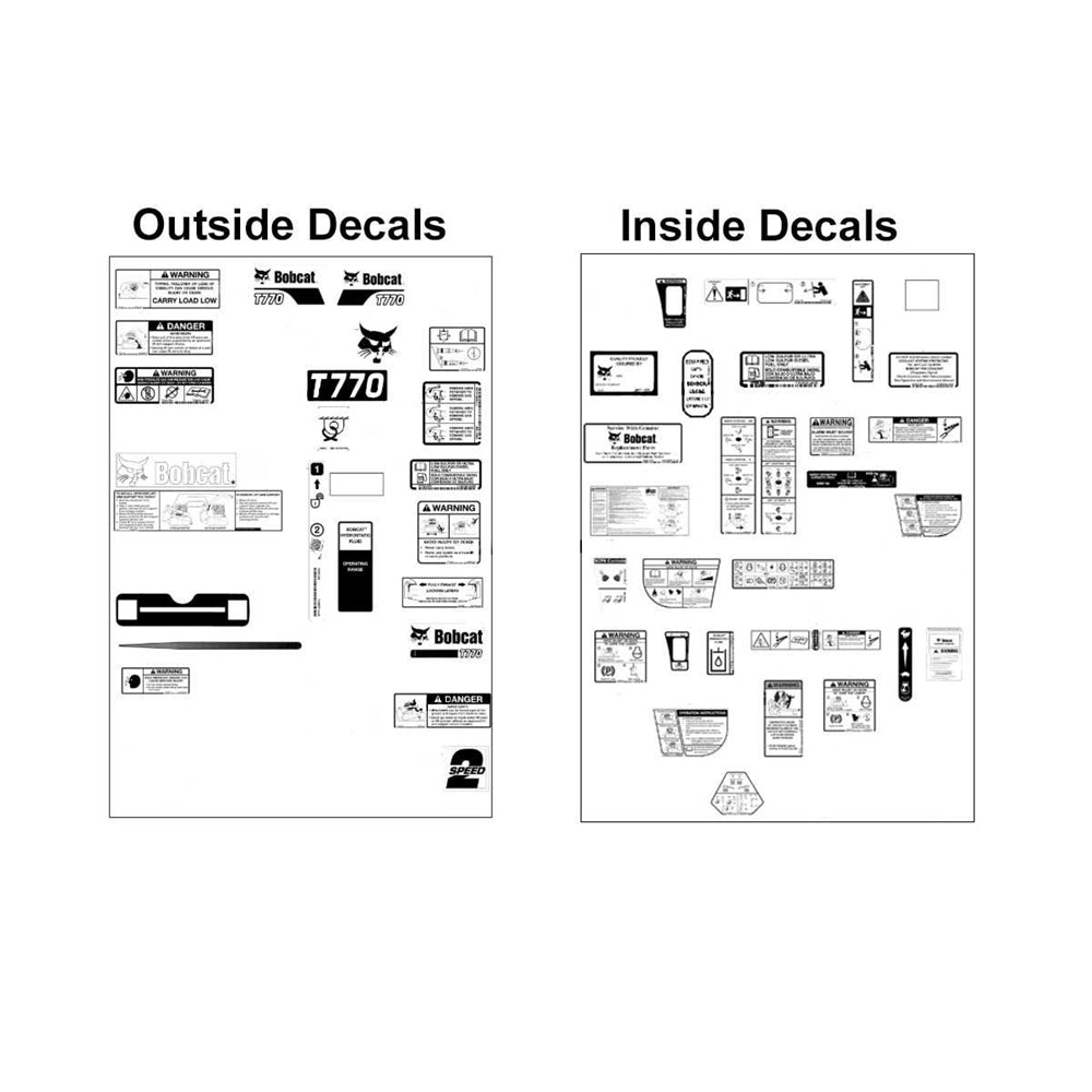 Part No. 6990151 T770 Internal and External Decal Kit for Track Loaders