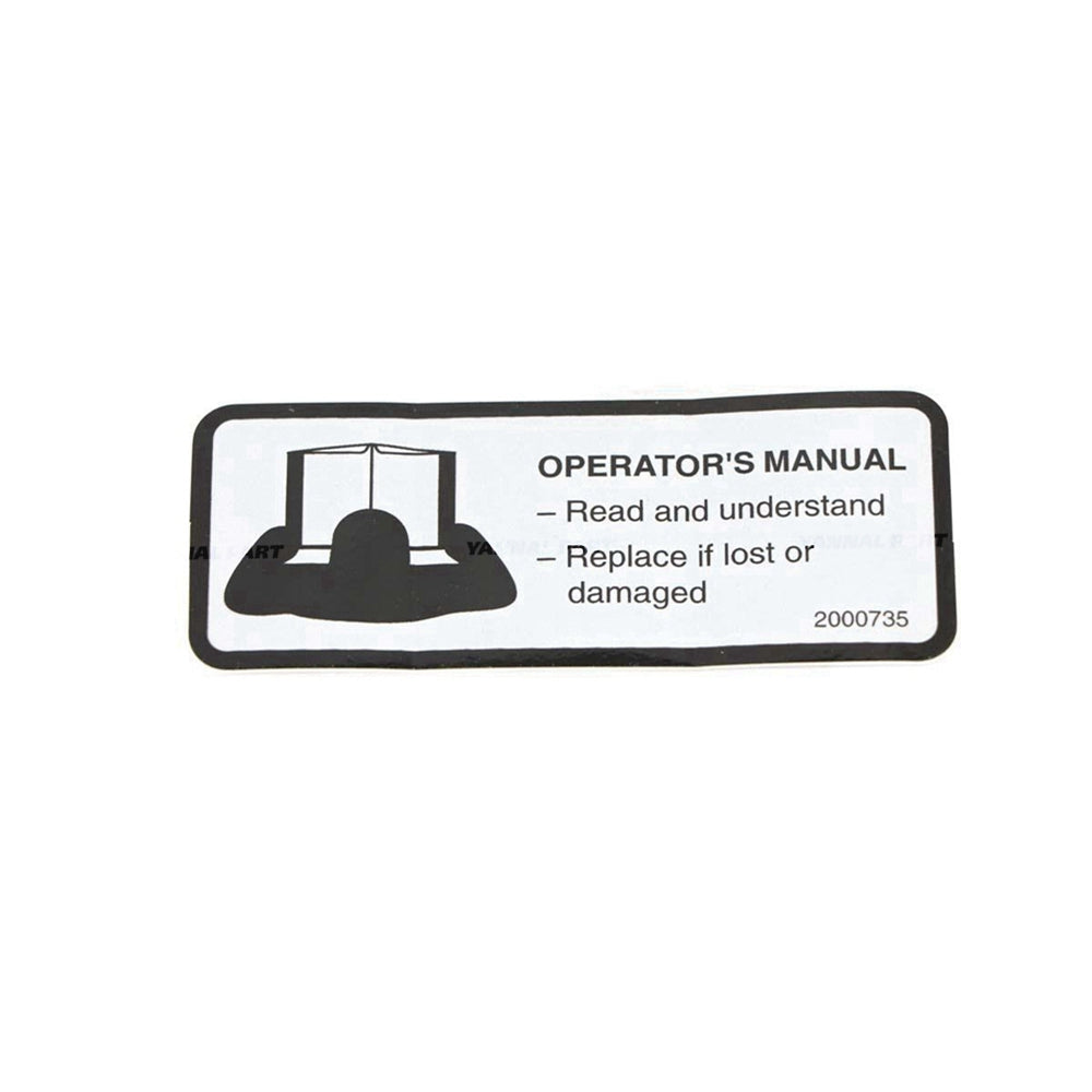 Part No. 2000735 Operation Manual Decal For Zero-Turn Mowers