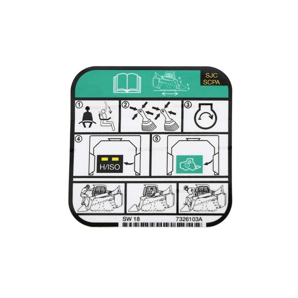 Part No. 7326103 Operation Decal for Loaders
