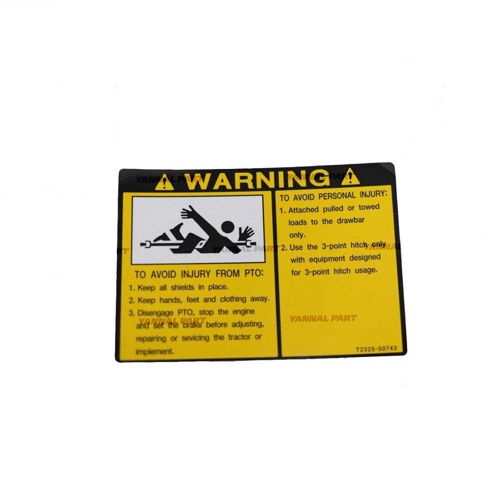 Part No. 7387859 Warning PTO Decal Fit For Bobcat