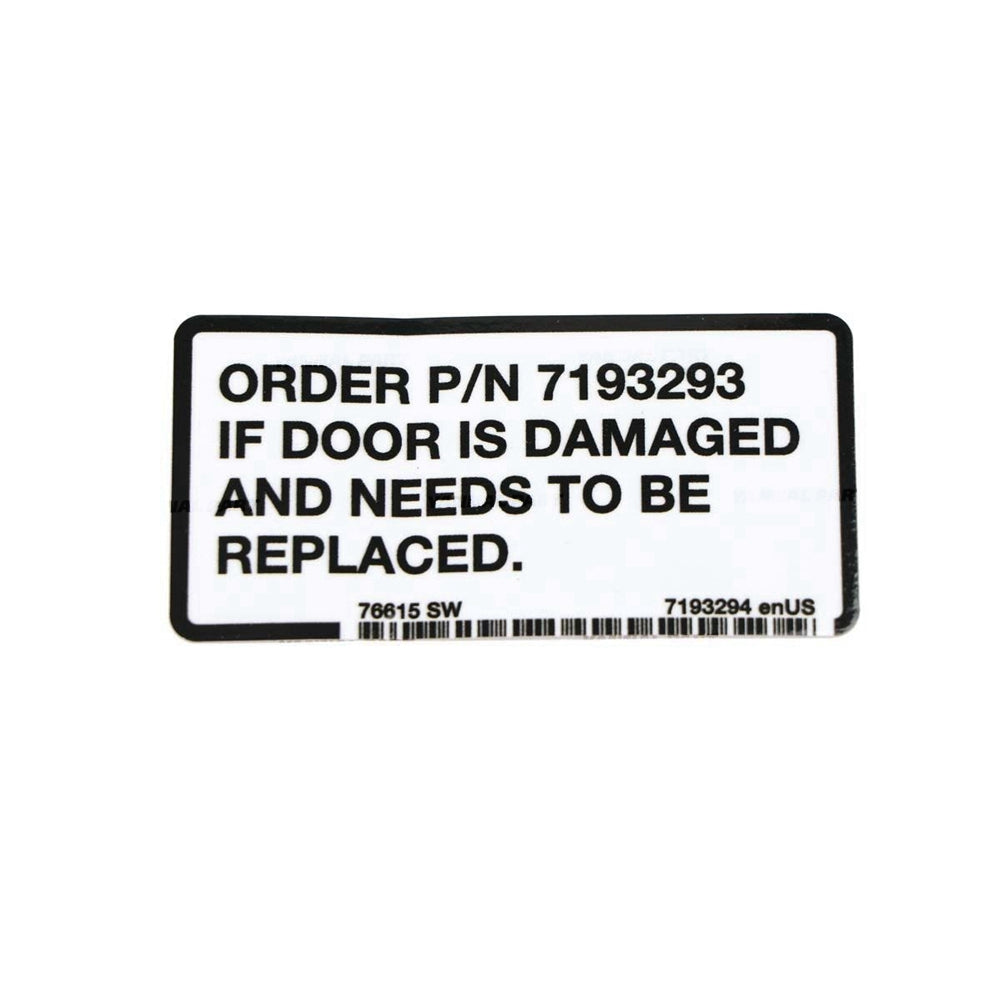 Part No. 7193294 Service Decal for Attachments and Loaders