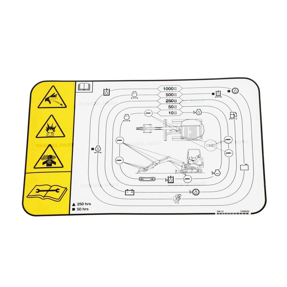 Part No. 7458558 Service Decal for Excavators