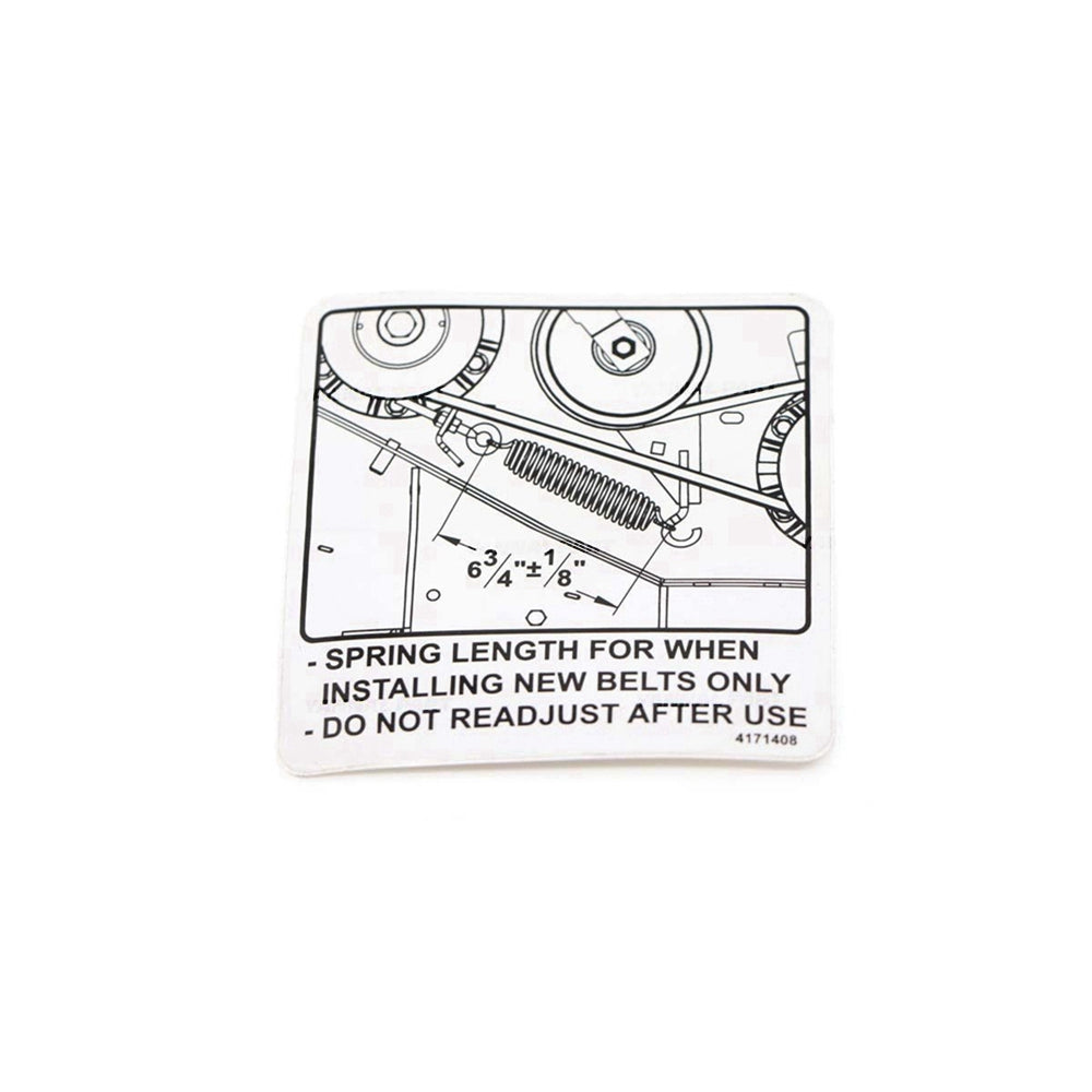 Part No. 4171408 Spring Length Decal For ZS Zero-Turn Stand-On Mowers