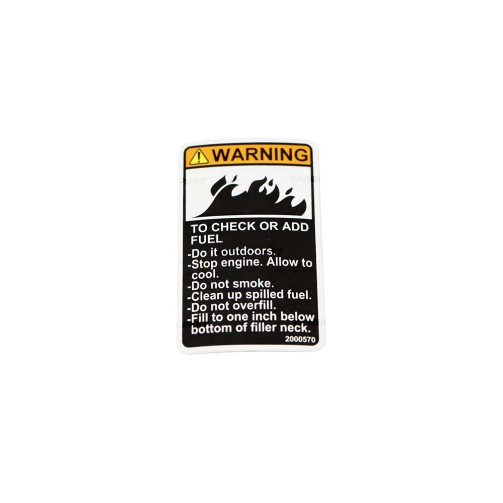 Part No. 2000570 Warning Decal For Zero-Turn Mowers