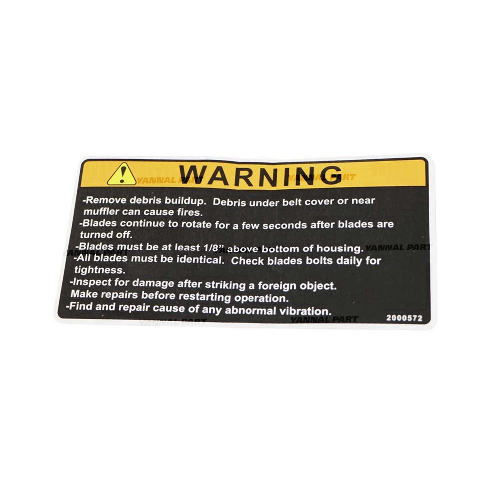 Part No. 2000572 Warning Decal Fit For Bobcat