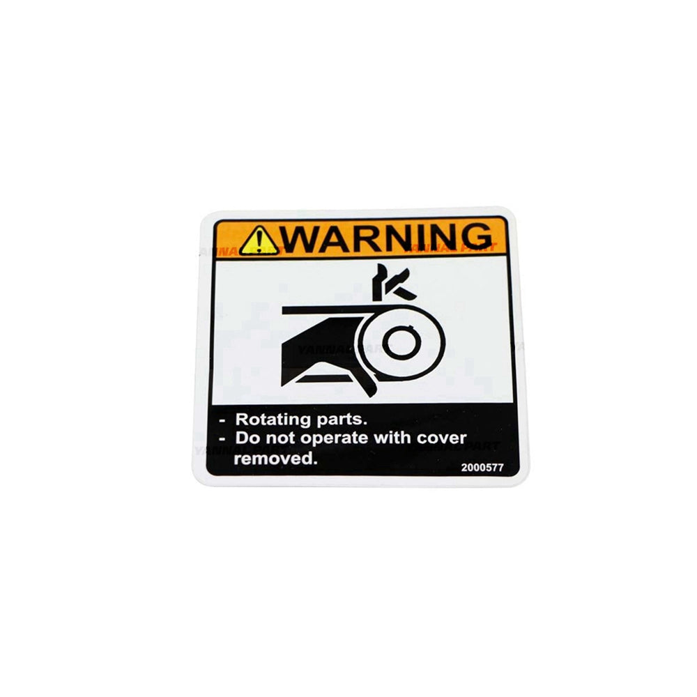 Part No. 2000577 Warning Decal For Zero-Turn Mowers