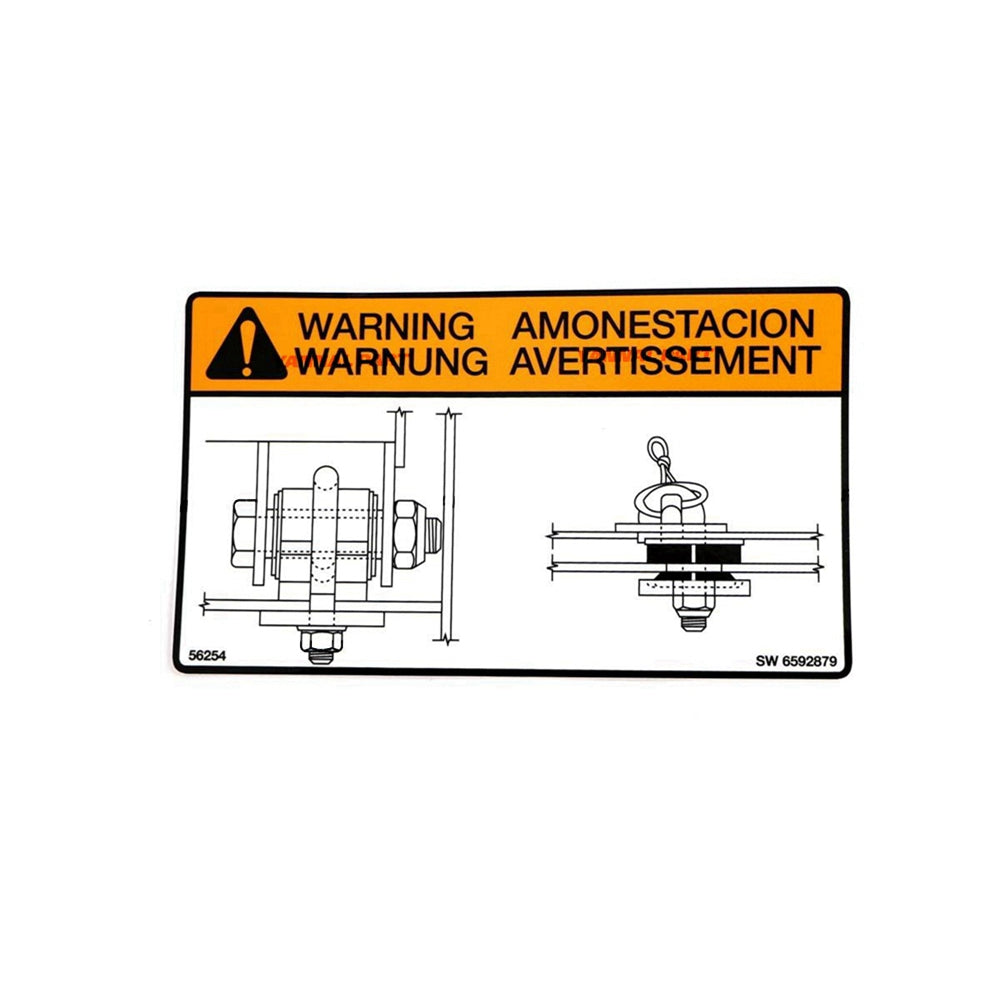 Part No. 6592879 Warning Decal for Skid Steer Loaders