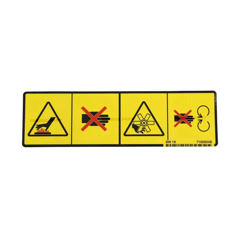 Part No. 7185934 Warning Decal for Loaders and Excavators