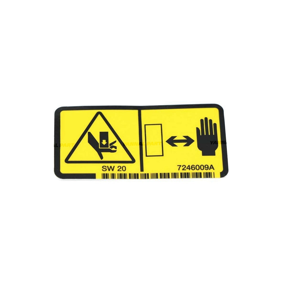 Part No. 7246009 Warning Decal for Attachments and Excavators