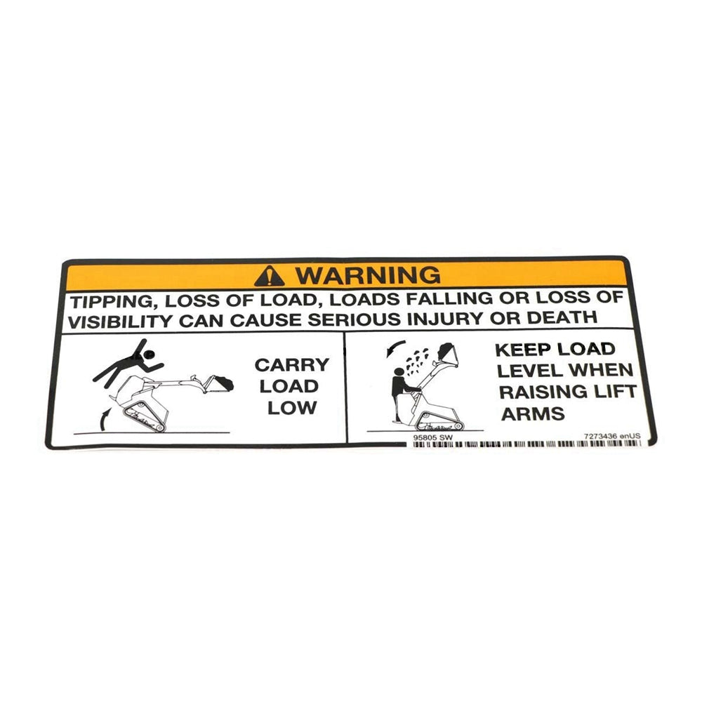 Part No. 7273436 Warning Decal for Mini Track Loaders