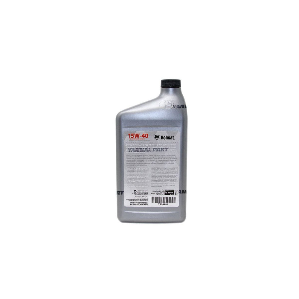 Part No. 7354881 Engine Oil, 15W40 - 1 Quart Fit For Bobcat