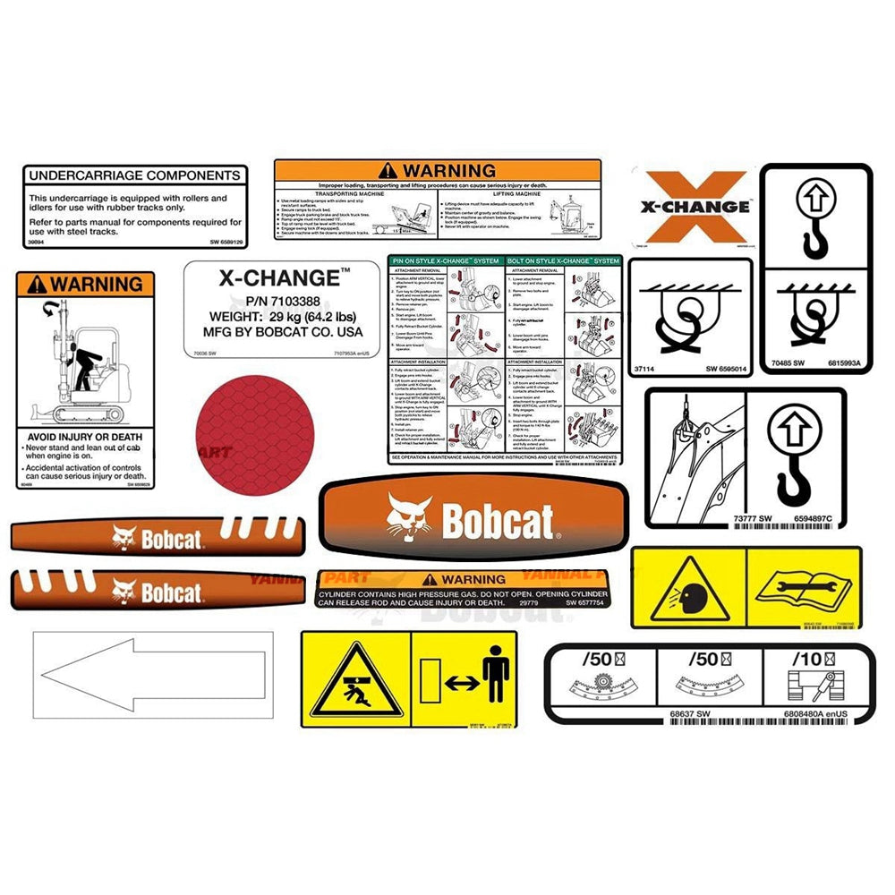 Part No. 6904899 335 Model Internal and External Decal Kit for Excavators