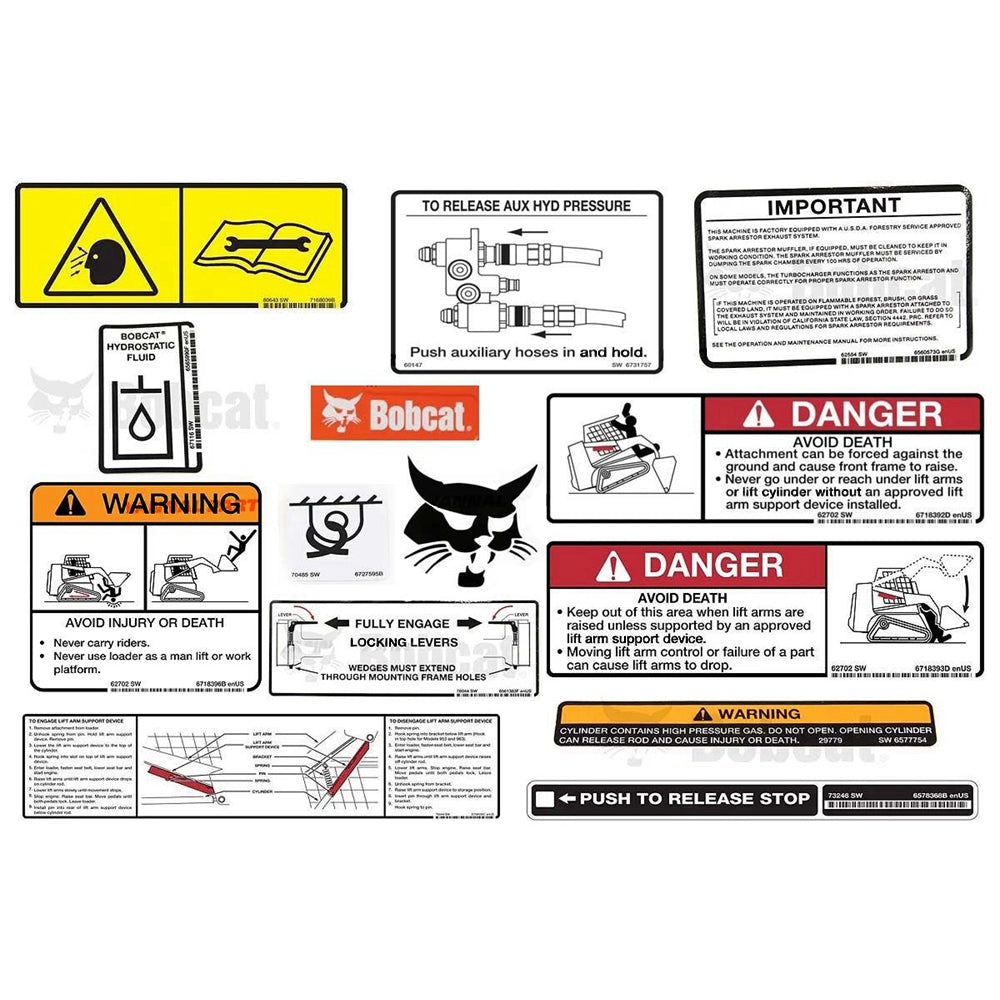Part No. 6904999 T140 Internal and External Decal Kit for Track Loaders