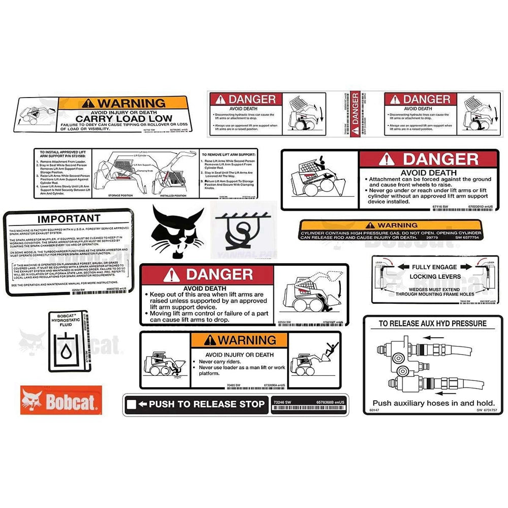 Part No. 6986650 S330 Model Internal and External Decal Kit for Skid Steer Loaders