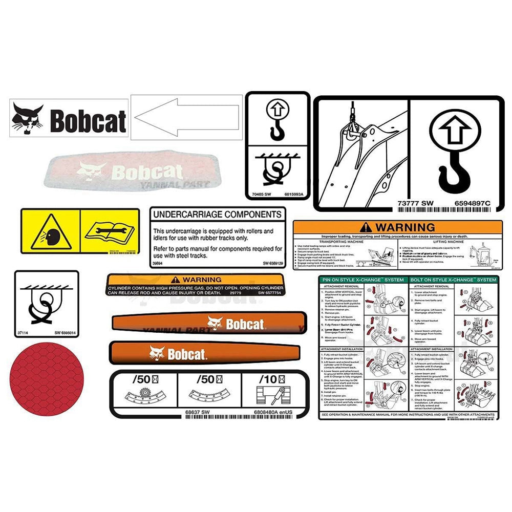 Part No. 6986663 320, 323 Model Internal and External Decal Kit for Excavators