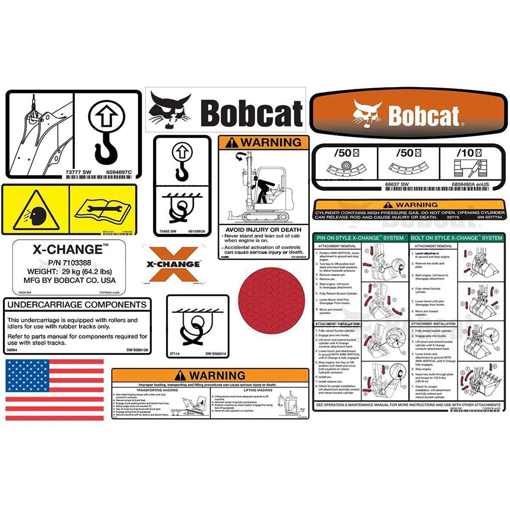 Part No. 6986664 325, 328 Model Internal and External Decal Kit for Excavators