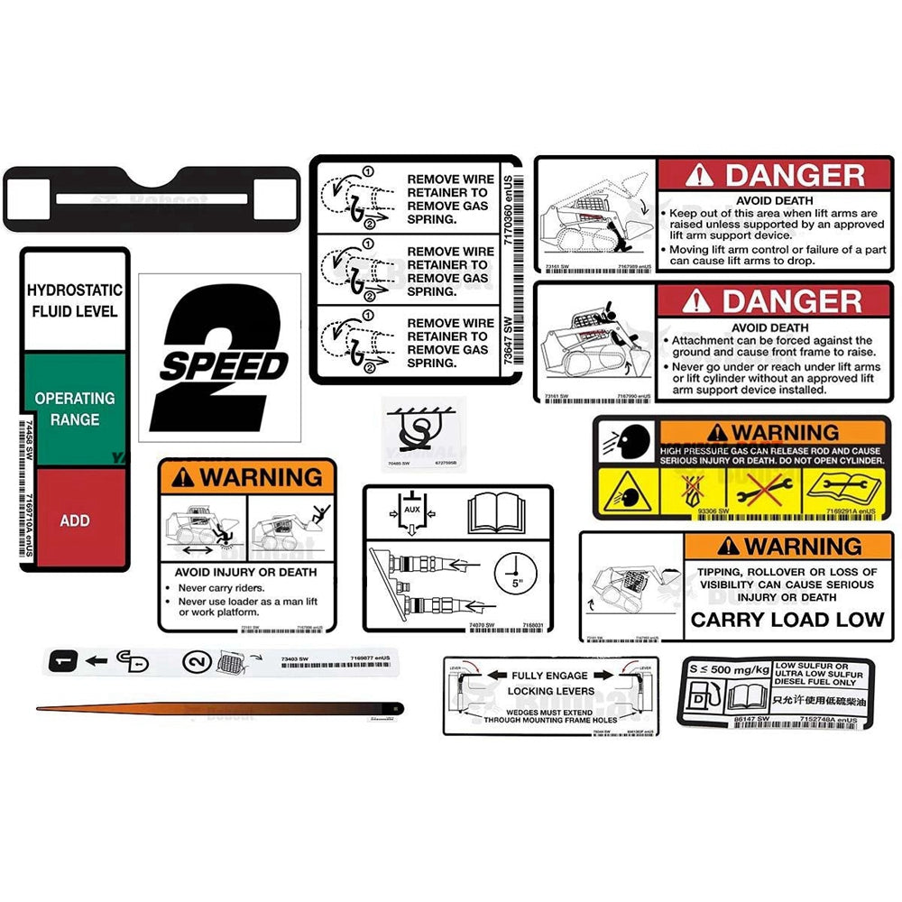 Part No. 6990148 S750 Model Internal and External Decal Kit for Skid Steer Loaders