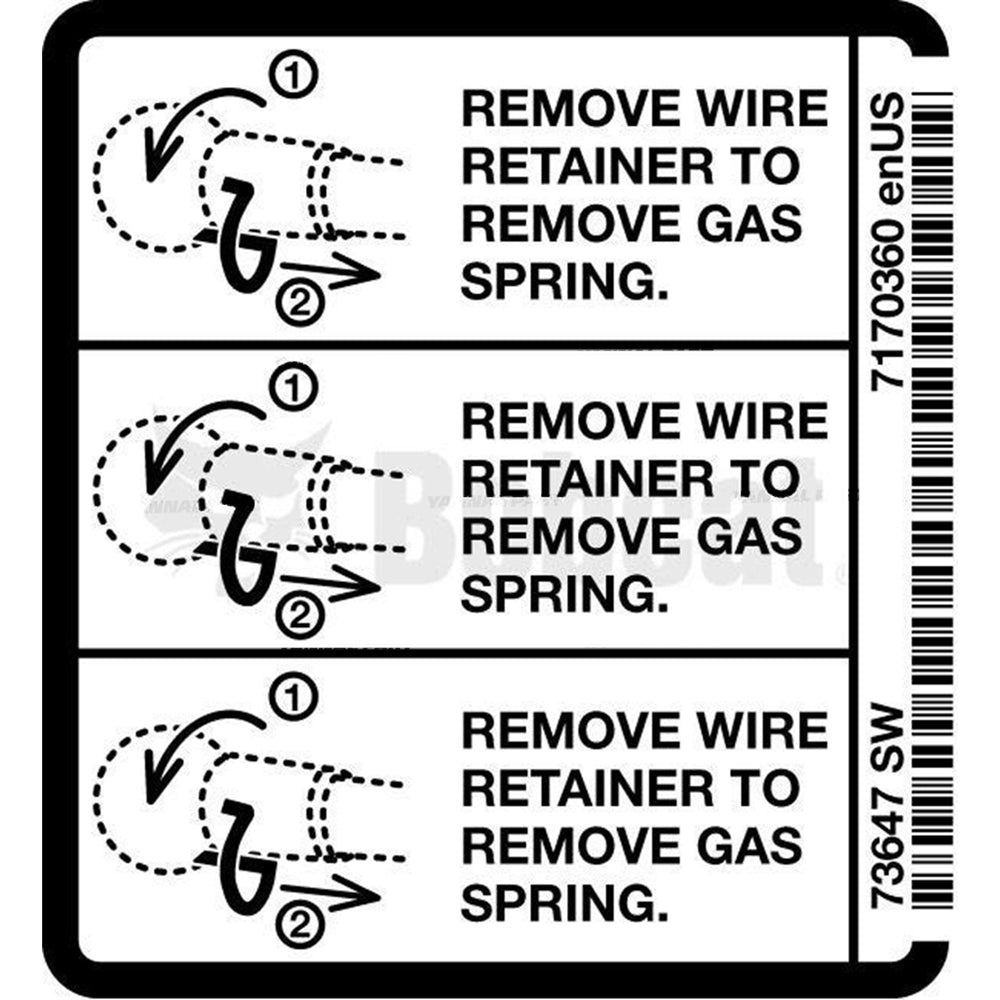 Part No. 7170360 Gas Spring Removal Decal Fit For Bobcat