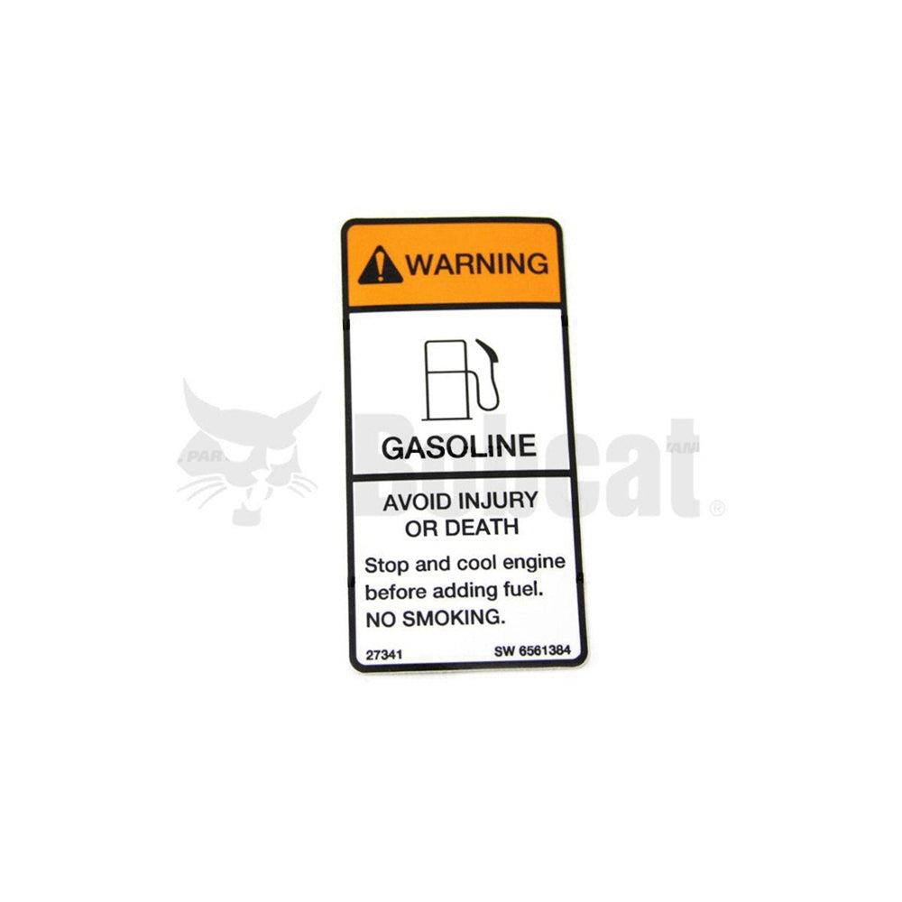 Part No. 6561384 Gasoline Warning Decal Fit For Bobcat