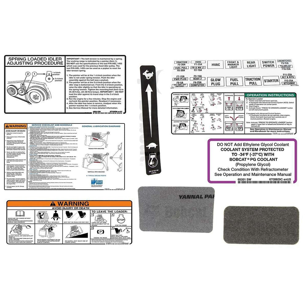 Part No. 6904999 T140 Internal and External Decal Kit for Track Loaders