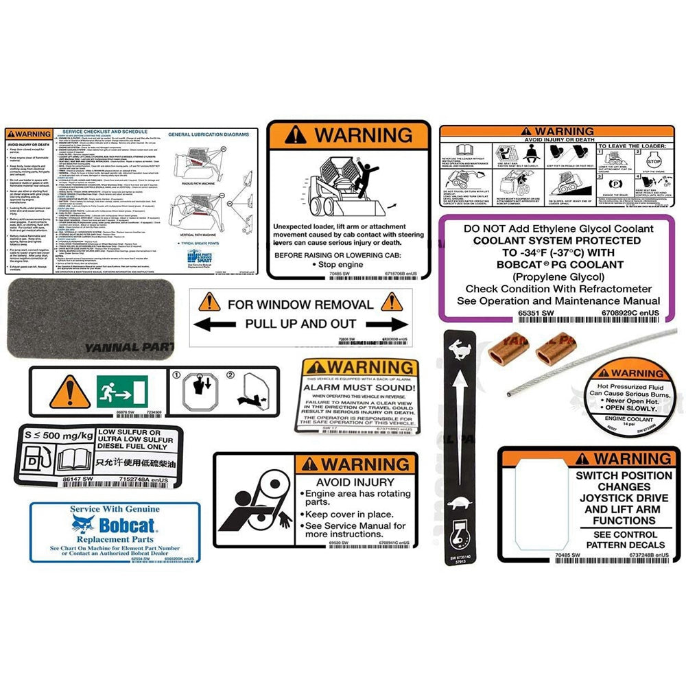Part No. 6986650 S330 Model Internal and External Decal Kit for Skid Steer Loaders