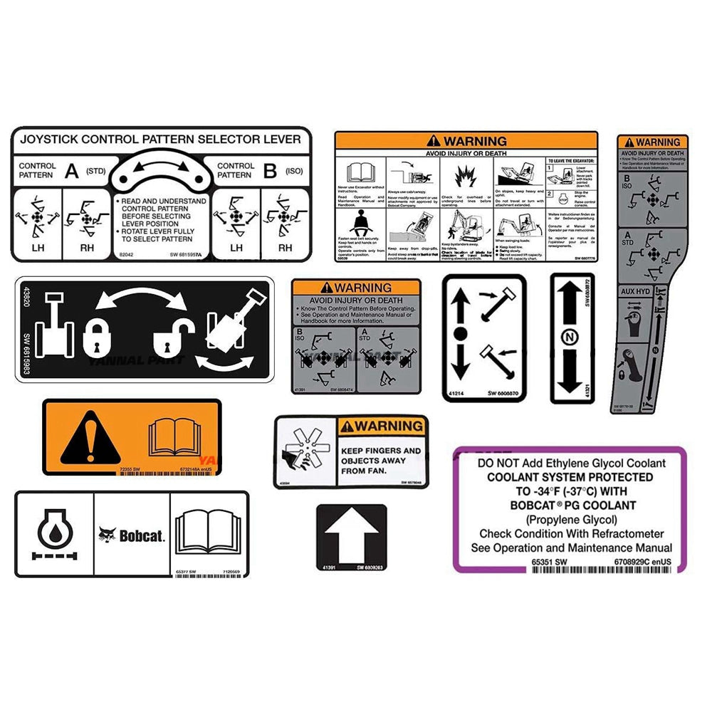 Part No. 6986668 430 Model Internal and External Decal Kit for Excavators