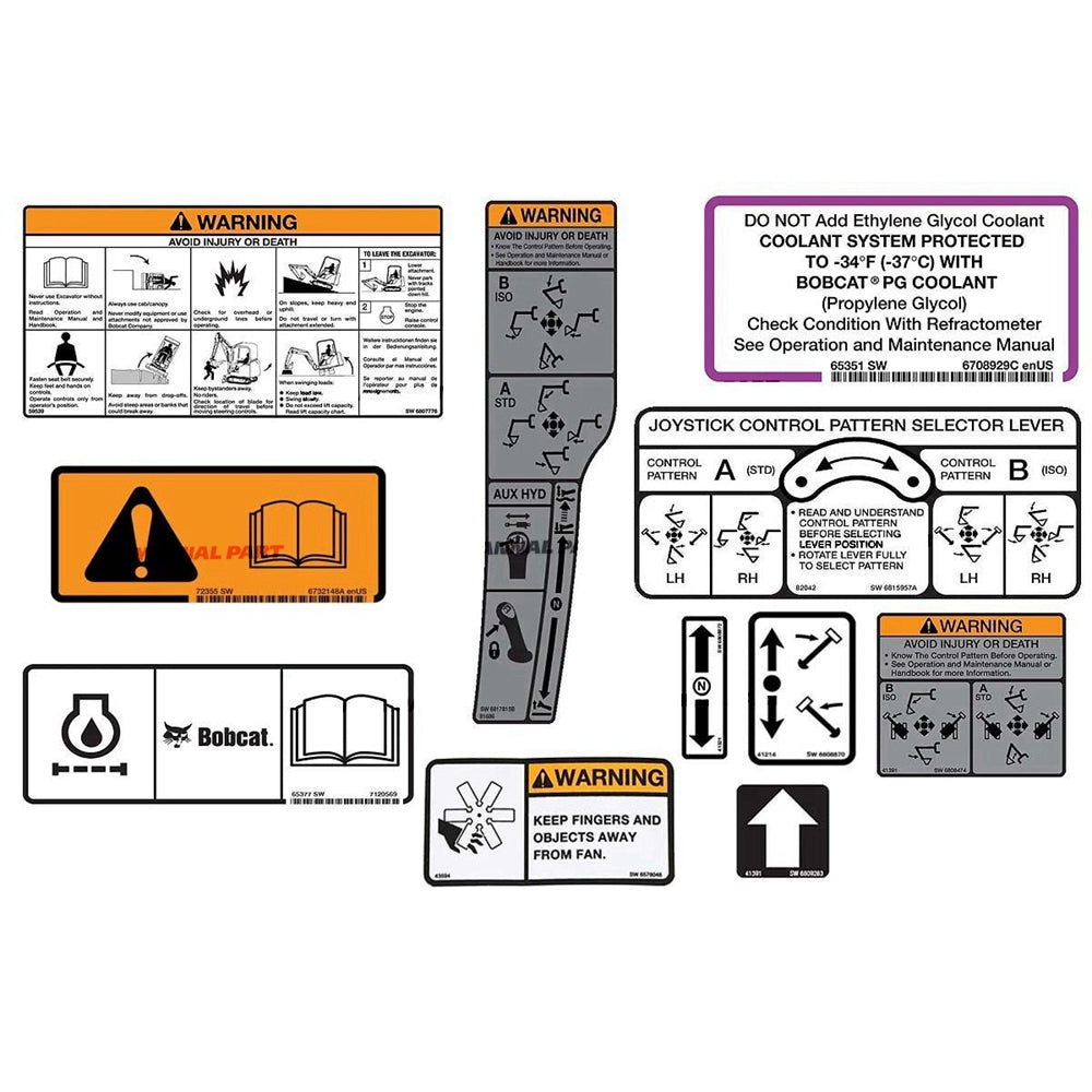 Part No. 6986669 435 Model Internal and External Decal Kit for Excavators