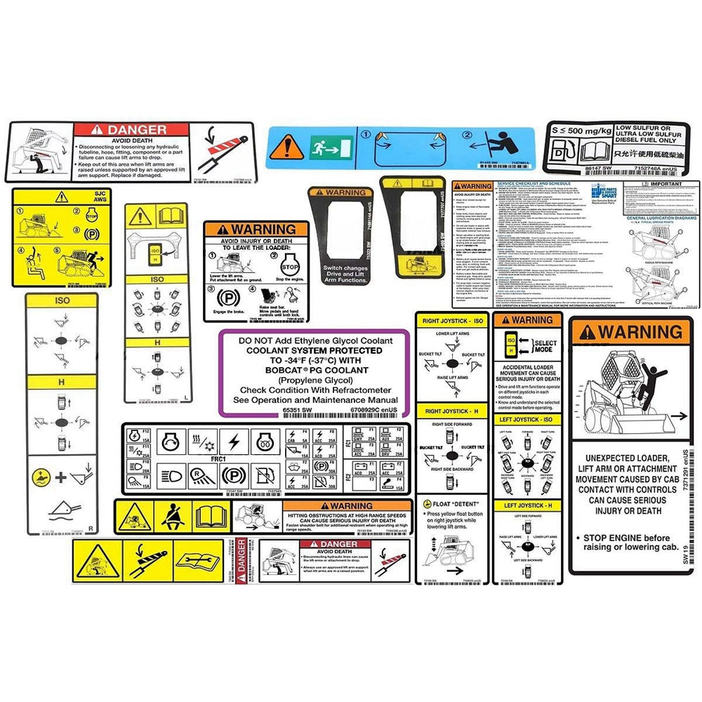 Part No. 6990148 S750 Model Internal and External Decal Kit for Skid Steer Loaders