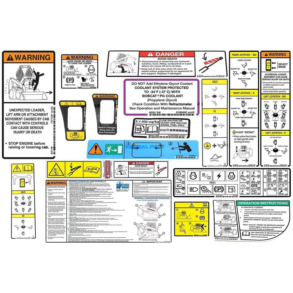 Part No. 6990149 S770 Model Internal and External Decal Kit for Skid Steer Loaders