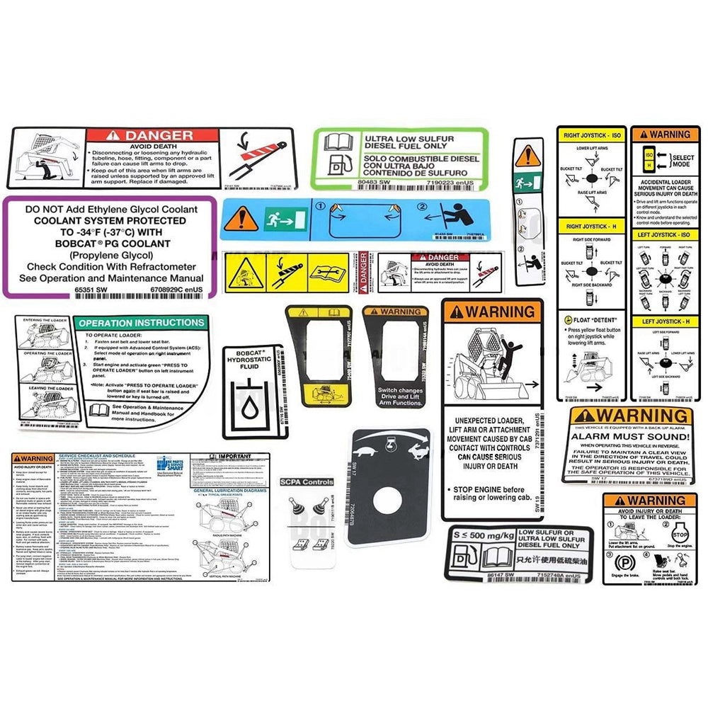 Part No. 6990491 S770 Model Internal and External Translation Decal Kit for Skid Steer Loaders