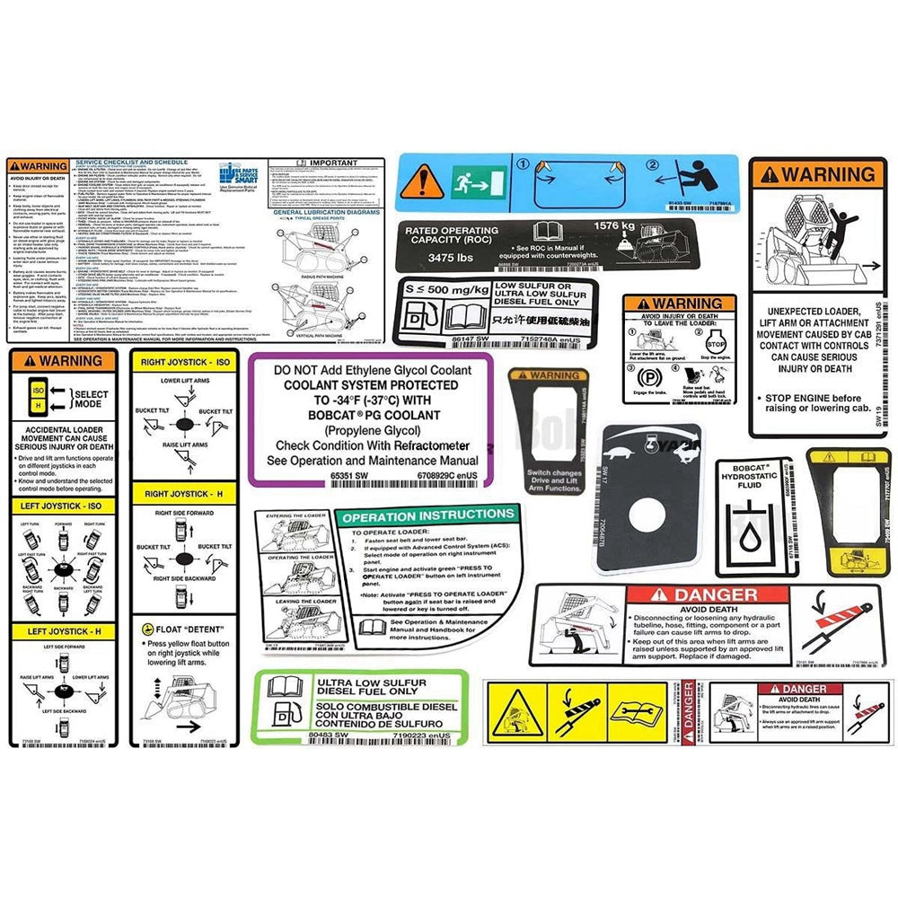 Part No. 6990494 T770 Model Internal and External Translation Decal Kit for Track Loaders