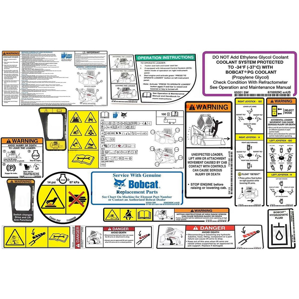 Part No. 6990599 S570 Model Internal and External Translation Decal Kit for Skid Steer Loaders