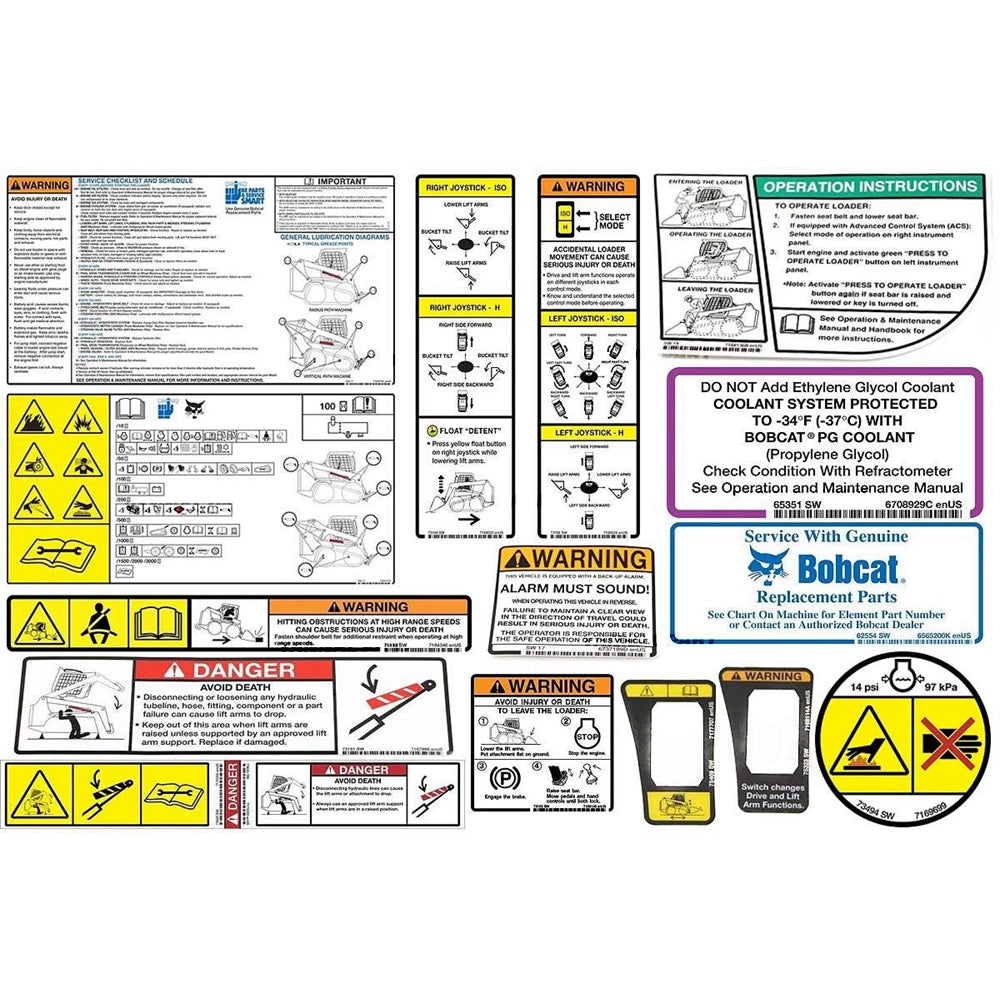 Part No. 6990600 S590 Model Internal and External Translation Decal Kit for Skid Steer Loaders