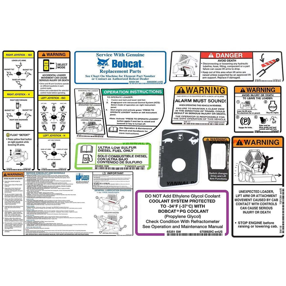 Part No. 7247999 S630 Model Internal and External Decal Kit for Skid Steer Loaders