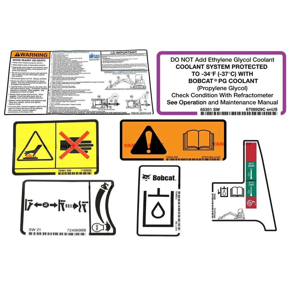 Part No. 7251272 E35 Model Internal and External Decal Kit for Excavators