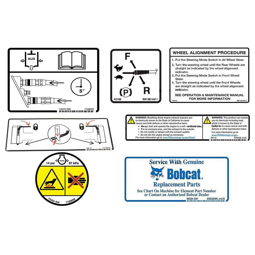 Part No. 7459675 UW56 Model Internal and External Decal Kit for Work Machines