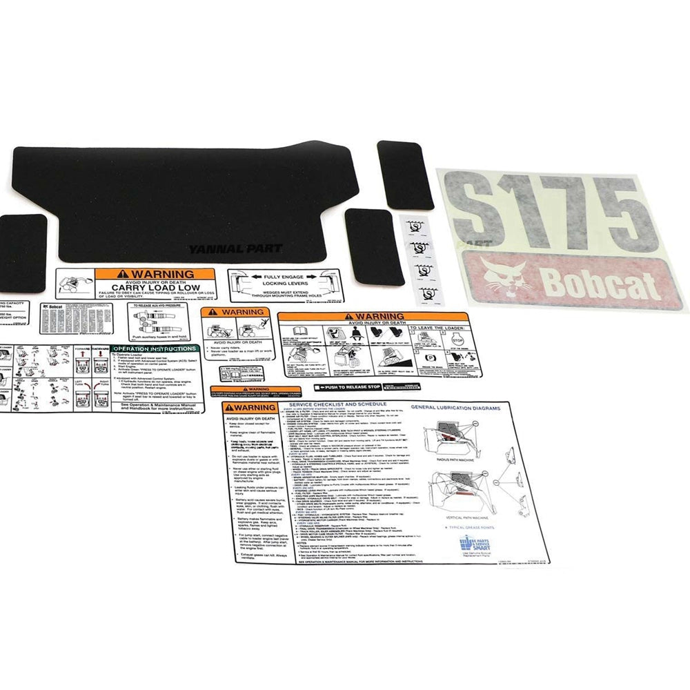 Part No. 6904996 S175 Internal and External Decal Kit for Skid Steer Loaders
