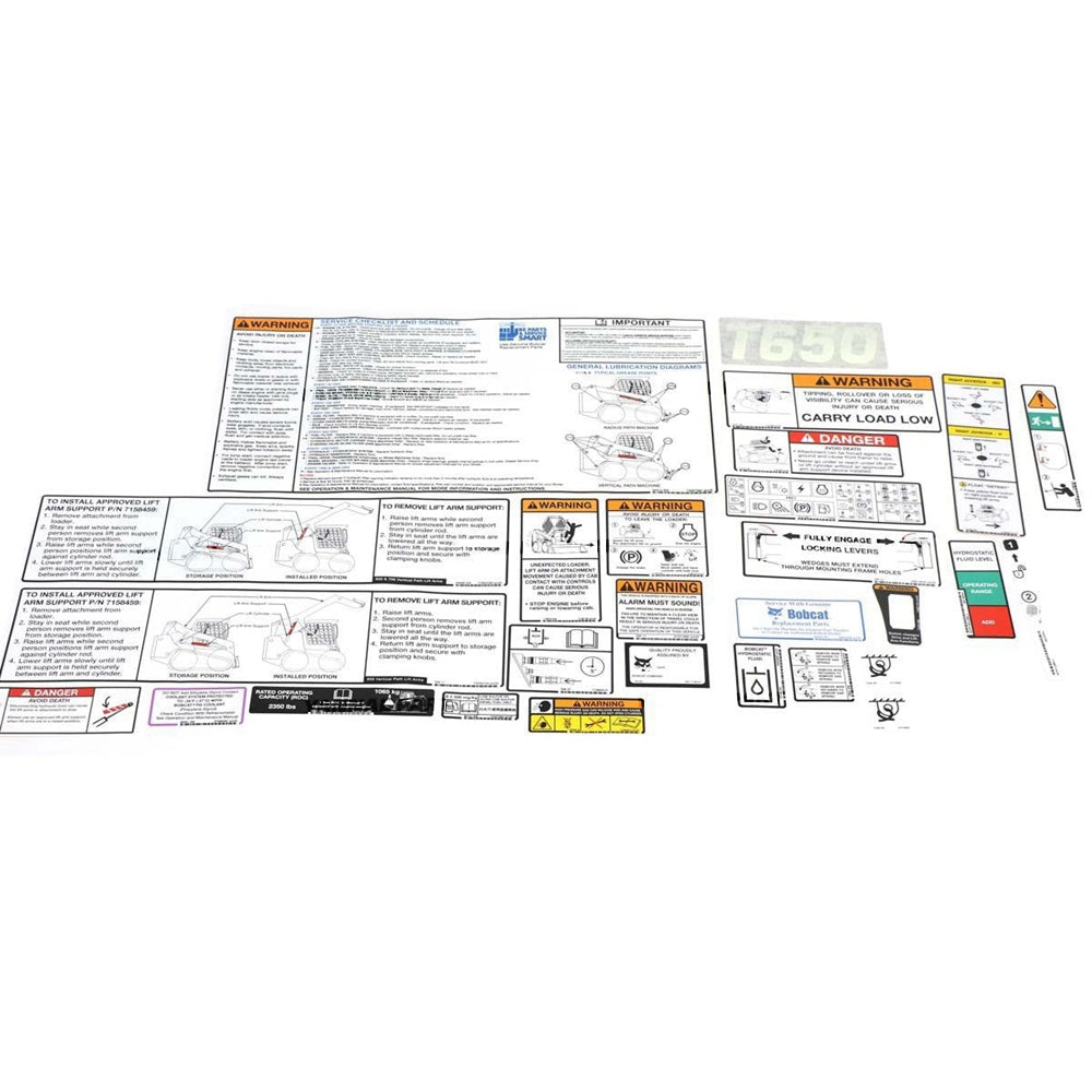 Part No. 6989485 T650 Internal and External Decal Kit for Track Loaders