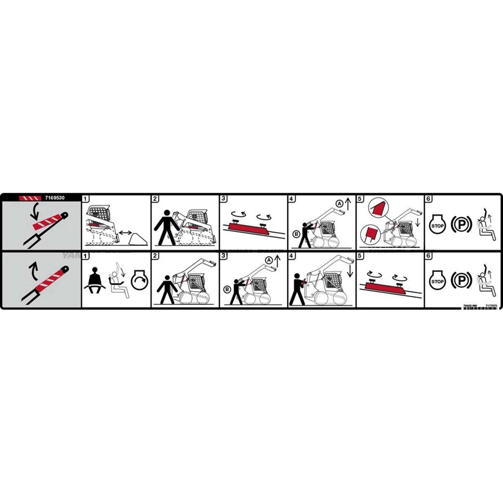 Part No. 7177072 Lift Arm Support Decal for Loaders