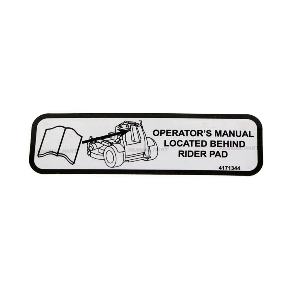 Part No. 4171344 Operation Manual Decal For ZS Zero-Turn Stand-On Mowers