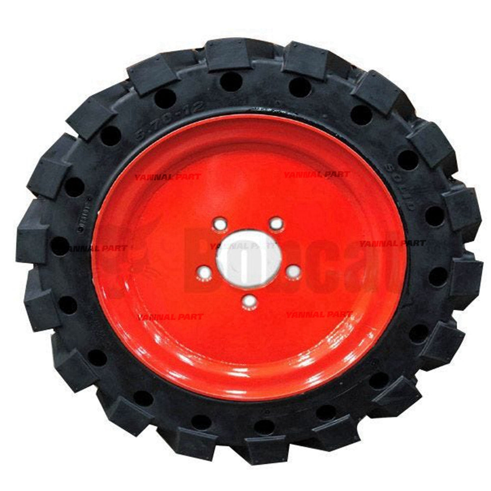 Part No. 7365906 Right Solid Tire for S70, Orange Rim