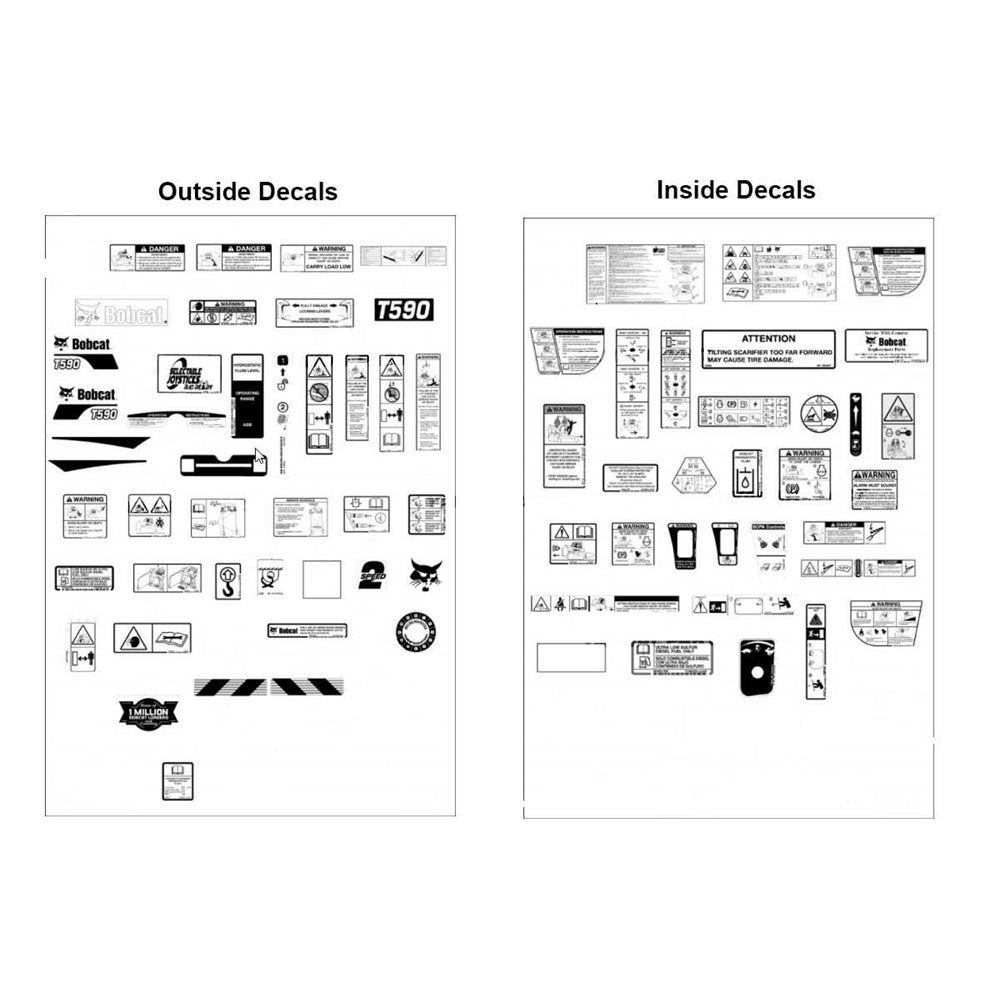 Part No. 7285446 T590 Internal and External Decal Kit for Track Loaders