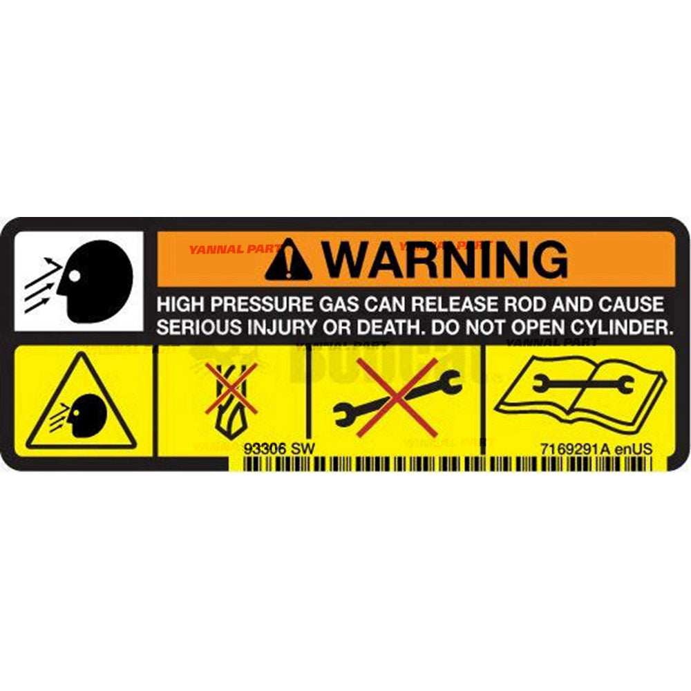 Part No. 7169291 Warning Decal Fit For Bobcat